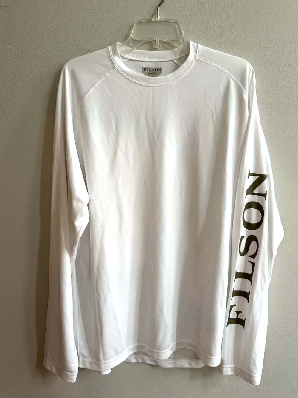 Filson Men's Long Sleeve Barrier T-Shirt Size XL White Performance Tee Outdoors